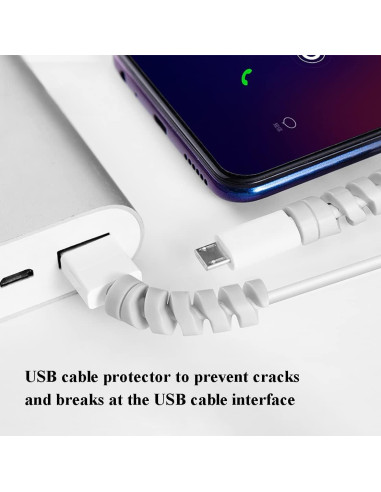 Organizador de Cable Retráctil Mini 4 PCS + 8 Protectores de Silicona