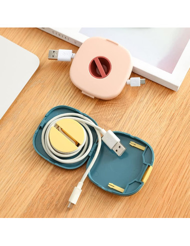 Organizador de Cable Retráctil Mini 4 PCS + 8 Protectores de Silicona