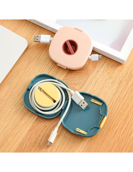 Organizador de Cable Retráctil Mini 4 PCS + 8 Protectores de Silicona