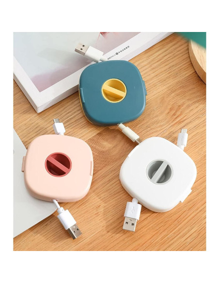 Organizador de Cable Retráctil Mini 4 PCS + 8 Protectores de Silicona