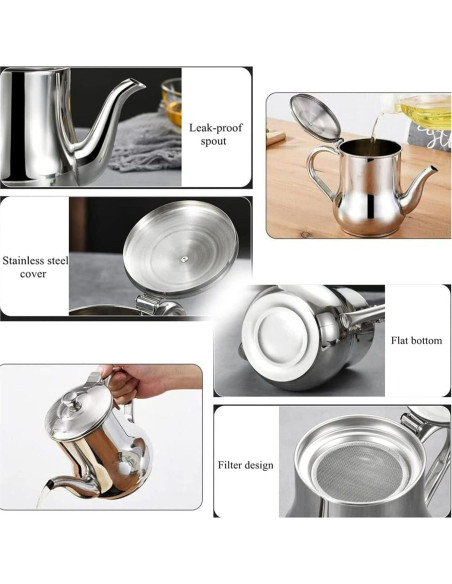 Filtro de Aceite de Acero Inoxidable AODGHC 510g con Colador Filtro de Aceite de Acero Inoxidable AODGHC 510g con Colador