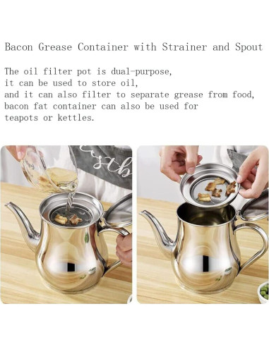 Filtro de Aceite de Acero Inoxidable AODGHC 510g con Colador