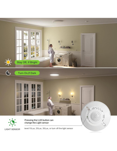 Sensor de Movimiento PIR Techo RAYZEEK RZ037 12V 24V 360