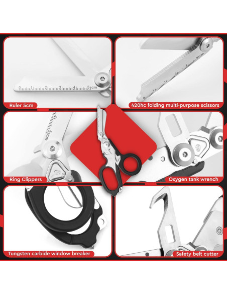 Tijeras de Trauma Multifuncionales Genérico 6 en 1 Acero Inoxidable