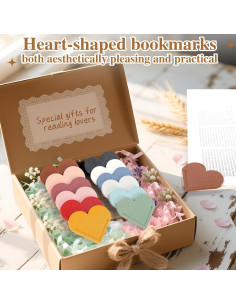 Set de 12 Marcadores de Libros Corazón AMDBHC - Cuero PU 2