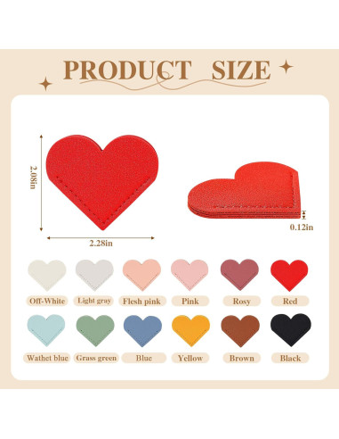 Set de 12 Marcadores de Libros Corazón AMDBHC - Cuero PU