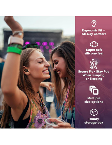 Tapones para oídos WLSCTY con cancelación de ruido 30dB - 2 pares