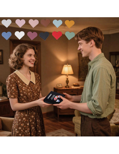 Set de 12 Marcadores de Libros Corazón AMDBHC - Cuero PU