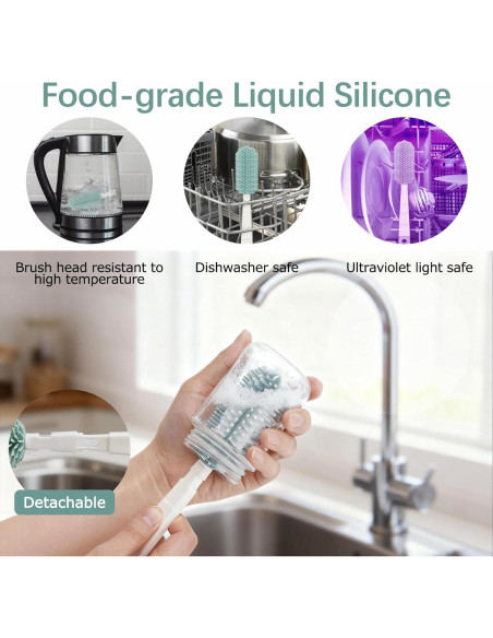 Kit de Limpiador de Biberones CandyHome 7 en 1 Verde