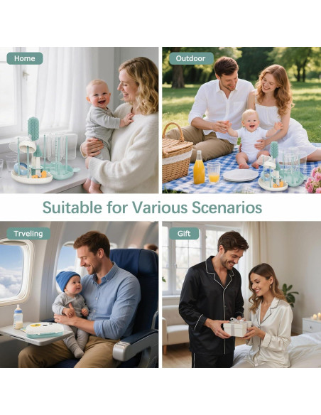 Kit de Limpiador de Biberones CandyHome 7 en 1 Verde