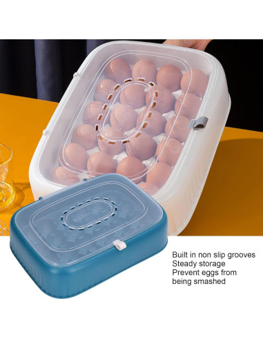 Caja de Almacenamiento de Huevos Topyond 24 Contenedores Verde