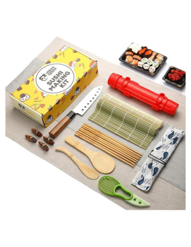 Kit de Hacer Sushi Sheriffdrink con Rodillo Bazooka y Utensilios