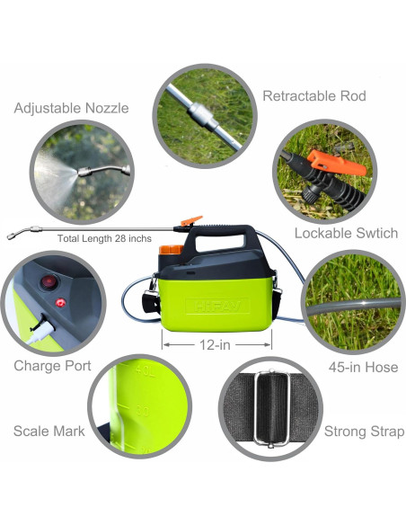 Pulverizador Eléctrico HIFAY ES4 4L Batería 4000mAh Verde