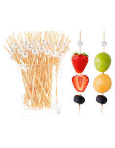 200 Palillos de Cóctel Zutlian de Bambú 12 cm para Aperitivos