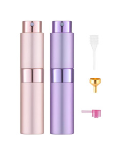 Atomizador de Perfume Rellenable Tekson 8ml Rosa y Púrpura