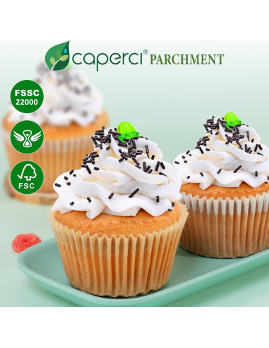 Caperci 225 Forros de Parchment para Cupcakes Estándar 7 cm