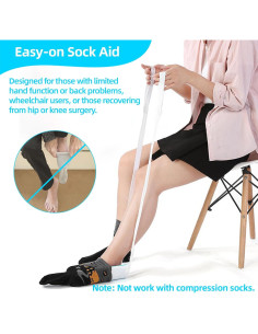 Ayuda para Ponerse Calcetines MXCOIRTP con Mango Largo 91.44 cm 2