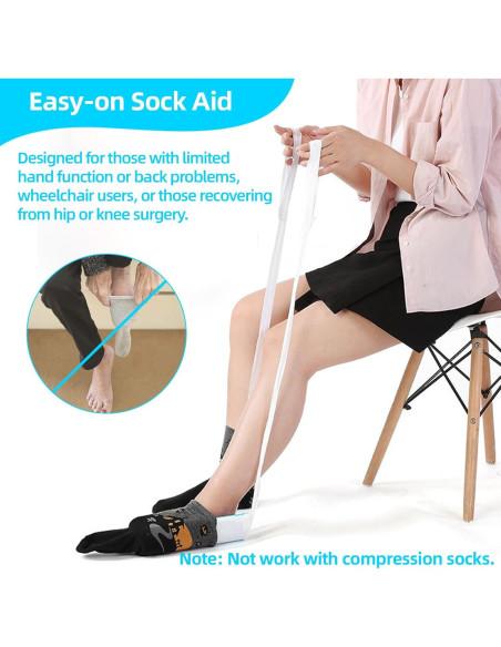 Ayuda para Ponerse Calcetines MXCOIRTP con Mango Largo 91.44 cm