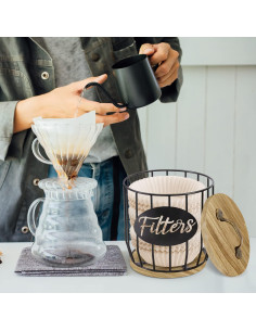 Soporte de Filtro de Café Luneodoki Redondo Beige 16cm 2