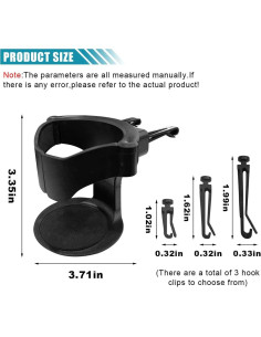 Soporte para Taza de Coche KITUREK Negro 2 PCS Ajuste Universal 2