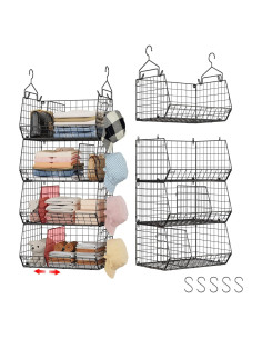 Organizador de Closet Colgante Jautokerdar 4 Niveles Negro