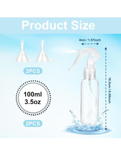 KALIONE 2 Botellas de Spray 100ml Recargables a Prueba de Fugas 2