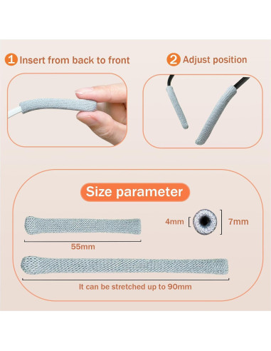 Agarraderas Antideslizantes Favanty para Gafas - 3 Pares Negro