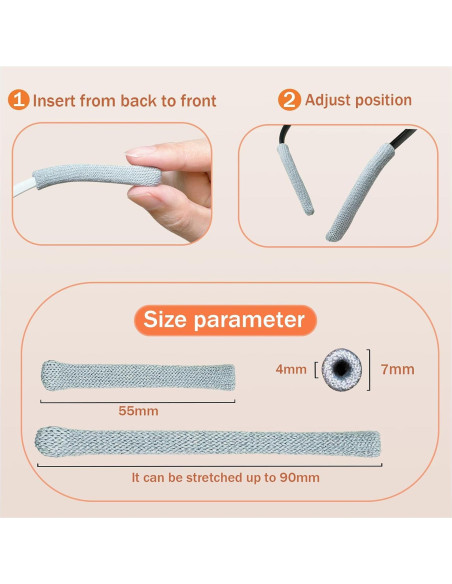 Agarraderas Antideslizantes Favanty para Gafas - 3 Pares Negro