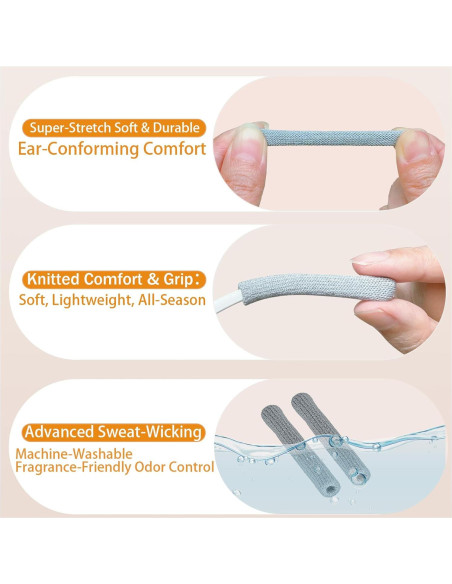 Agarraderas Antideslizantes Favanty para Gafas - 3 Pares Negro