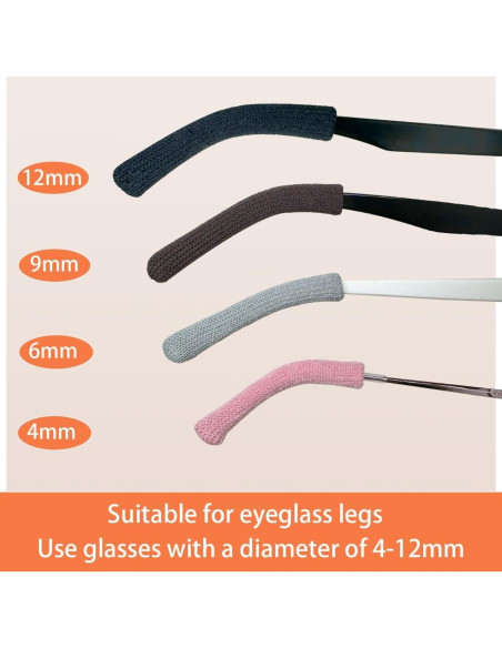 Agarraderas Antideslizantes Favanty para Gafas - 3 Pares Negro