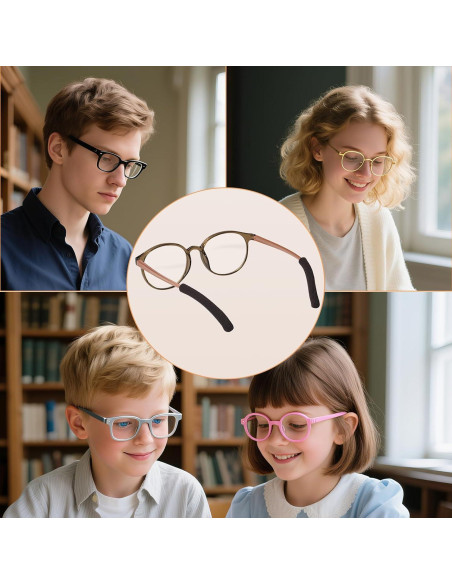 Agarraderas Antideslizantes Favanty para Gafas - 3 Pares Negro