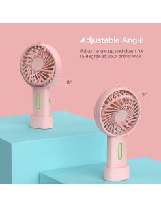 Ventilador Personal Portátil IPOW Mini 3 Velocidades Rosa 2