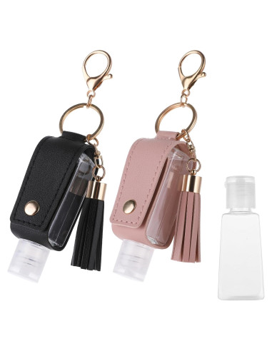 2 Pcs Soporte de Desinfectante de Manos 30ml Molain - Rosa y Negro