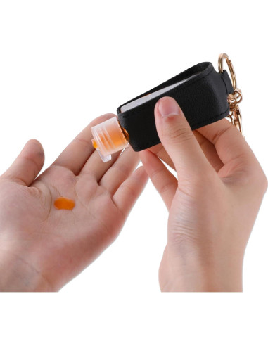 2 Pcs Soporte de Desinfectante de Manos 30ml Molain - Rosa y Negro