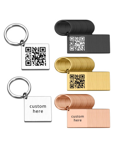 Llavero QR Personalizado Acero Inoxidable 3x3cm Regalos Únicos
