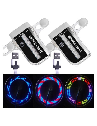 Luces de Rueda LED Recargables Solhice para Bicicleta - 30 Patrones