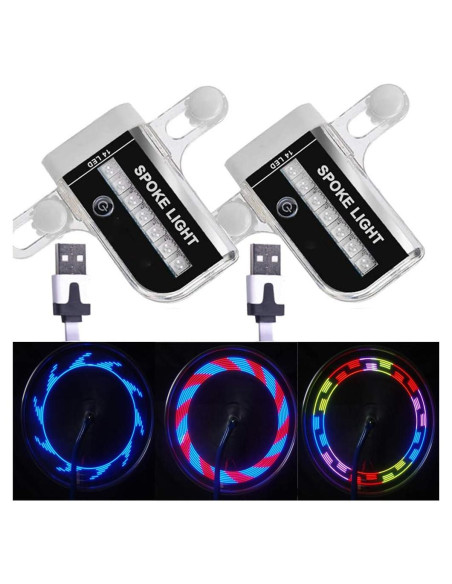Luces de Rueda LED Recargables Solhice para Bicicleta - 30 Patrones