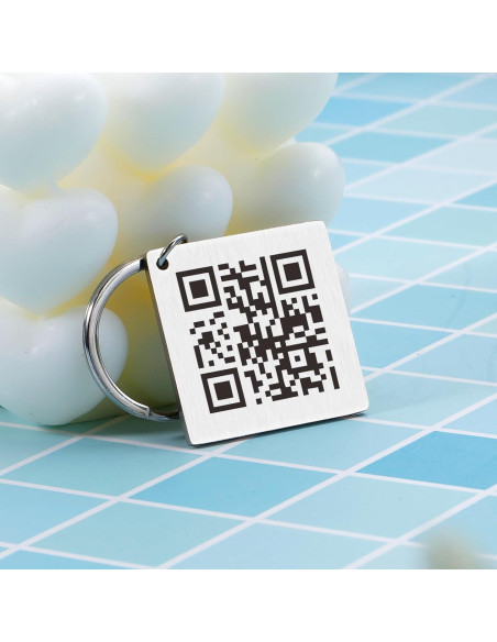 Llavero QR Personalizado Acero Inoxidable 3x3cm Regalos Únicos