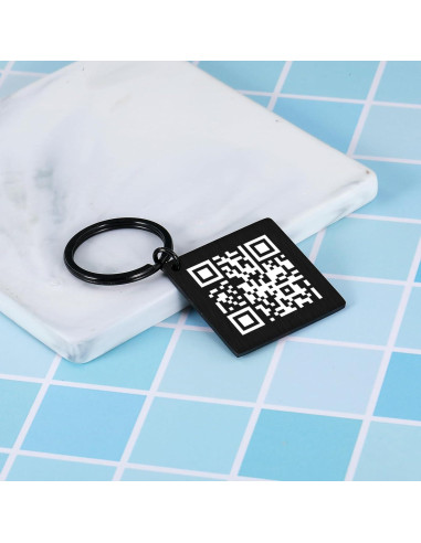 Llavero QR Personalizado Acero Inoxidable 3x3cm Regalos Únicos