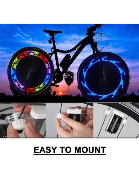 Luces de Rueda LED Recargables Solhice para Bicicleta - 30 Patrones