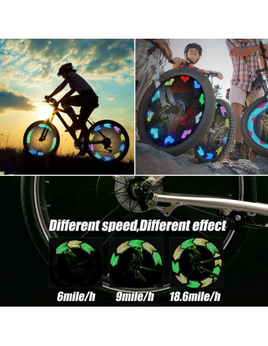 Luces de Rueda LED Recargables Solhice para Bicicleta - 30 Patrones