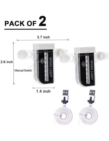 Luces de Rueda LED Recargables Solhice para Bicicleta - 30 Patrones