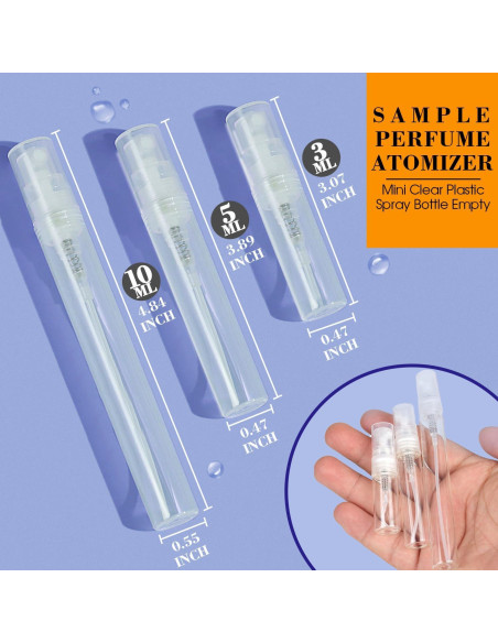 60 Botellas de Spray Mini 5ml DupakSYS Rellenables Portátiles