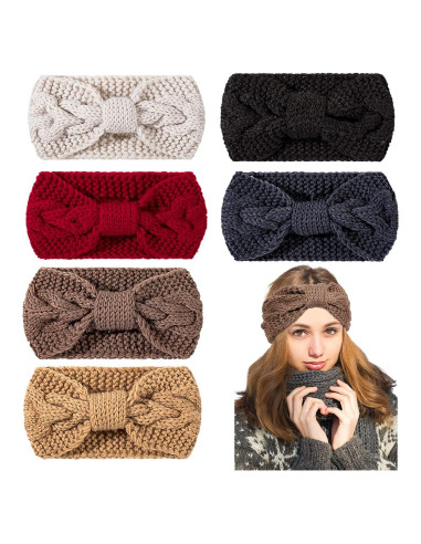 Diademas de Tejido Whaline 6 Piezas Invierno Calentadores de Oídos