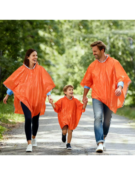 Poncho de Supervivencia NENOWOND Naranja Impermeable 4 Pzas