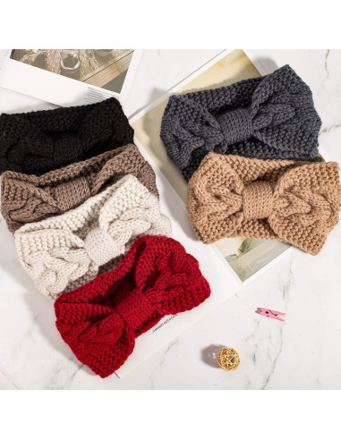 Diademas de Tejido Whaline 6 Piezas Invierno Calentadores de Oídos