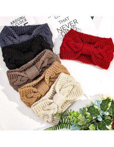 Diademas de Tejido Whaline 6 Piezas Invierno Calentadores de Oídos