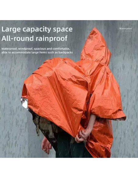 Poncho de Supervivencia NENOWOND Naranja Impermeable 4 Pzas