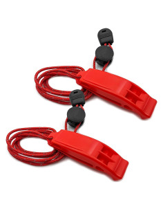 Silbatos de Emergencia FJCTER 120dB Doble Tubo 2Pcs Rojo