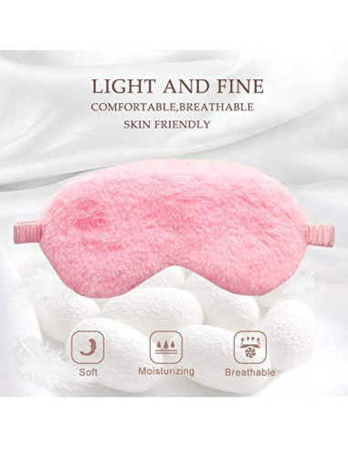 Máscara de Dormir 2PCS EleCharm Piel Sintética Rosa Coral